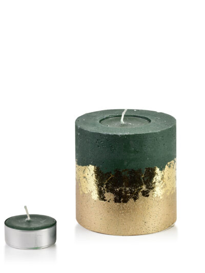 ŚWIECA LAMPION WALEC OMBRE GREEN 120