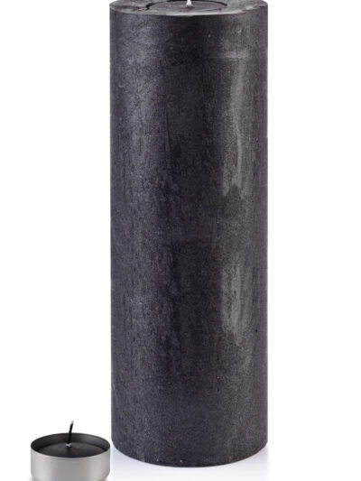 ŚWIECA LAMPION WALEC 120X360 RUSTIC czarna
