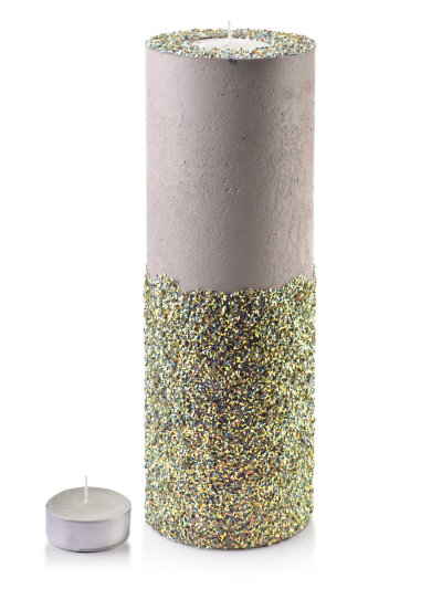 ŚWIECA LAMPION WALEC 120X360 DIAMENT LEN MULTI